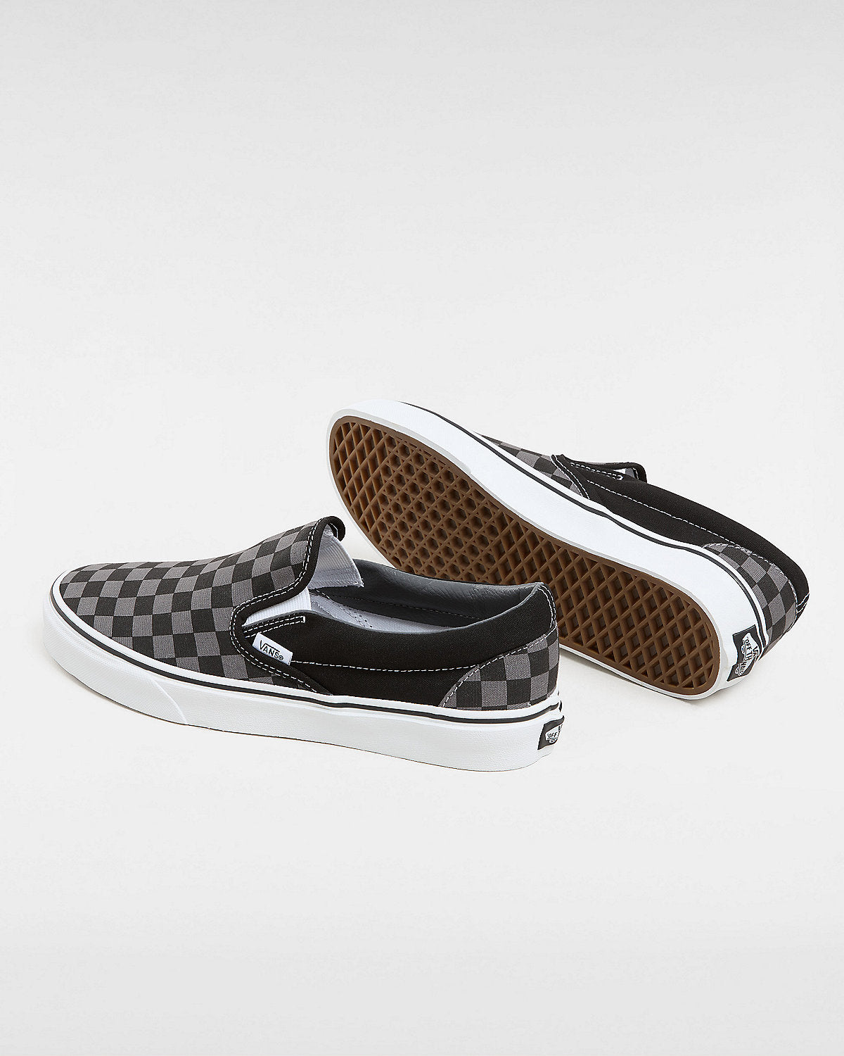VANS Unisex Classic Slip-On Checkerboard Trainers - Black / Pewter