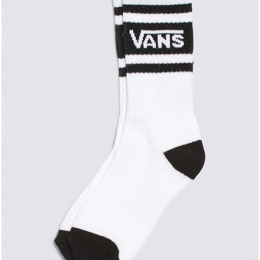 VANS Kids Drop V Logo Crew Socks (1 Pair) - White / Black