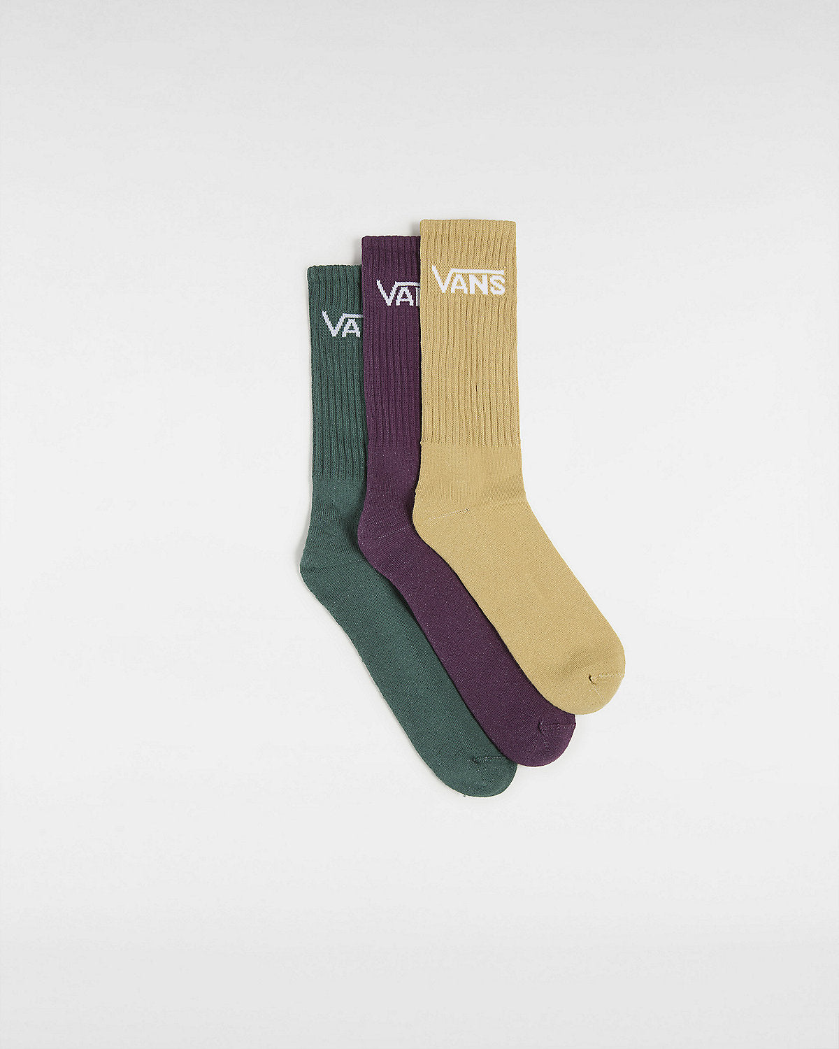VANS Mens Classic Crew Socks (3 Pairs) - Antelope / Green / Red