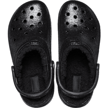 Crocs Unisex Classic Glitter Lined Clog - Black