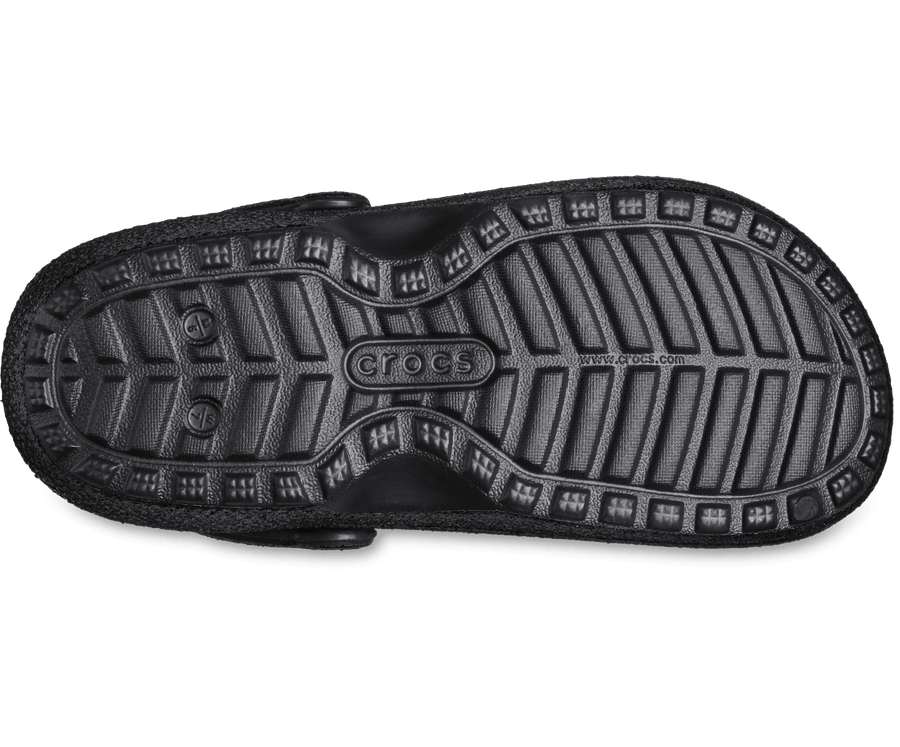 Crocs Unisex Classic Glitter Lined Clog - Black