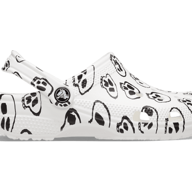 Crocs Unisex Classic Skull Print Clog - White