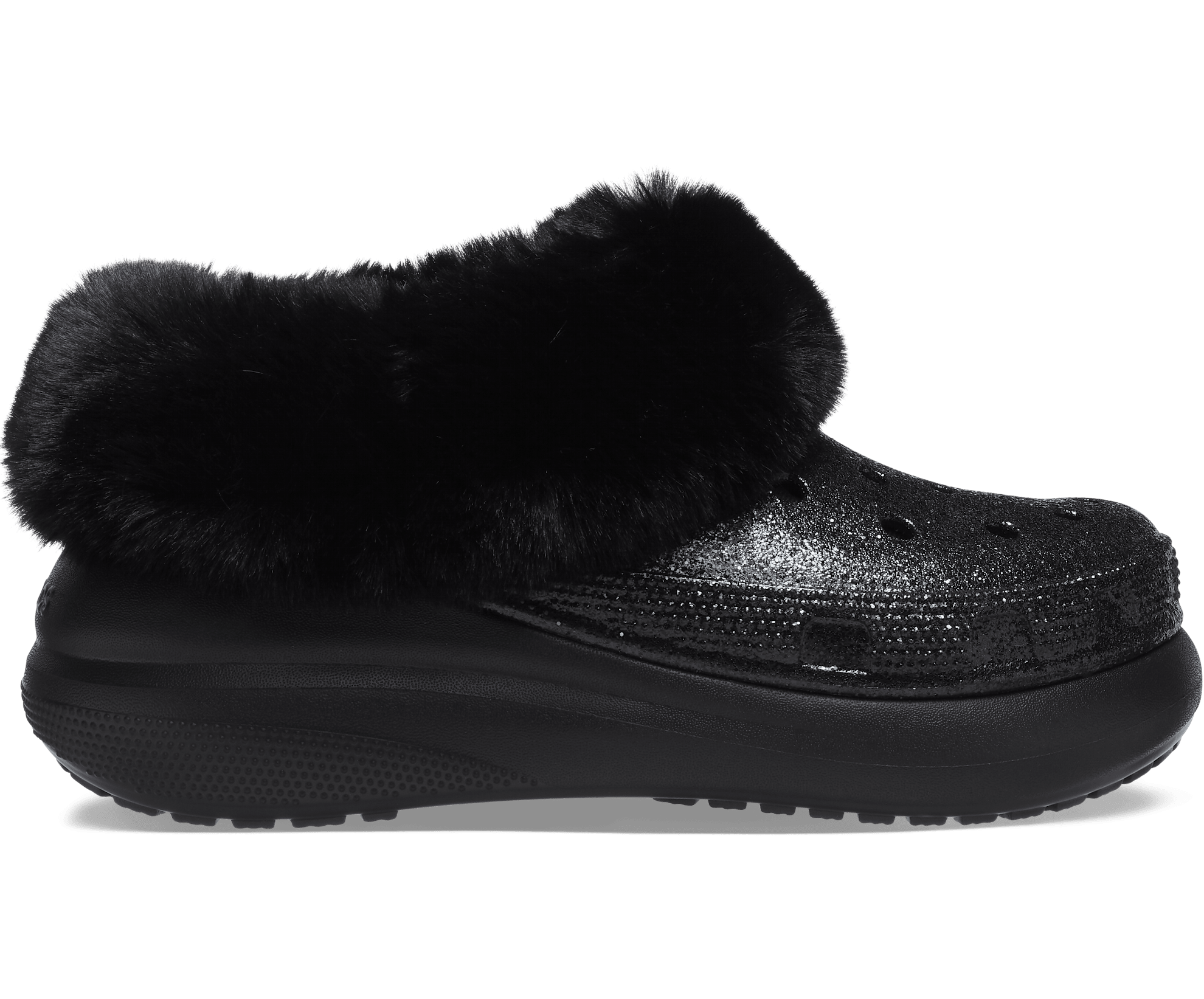 Crocs Unisex Furever Crush Glitter Clog - Black