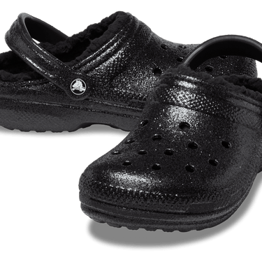 Crocs Unisex Classic Glitter Lined Clog - Black