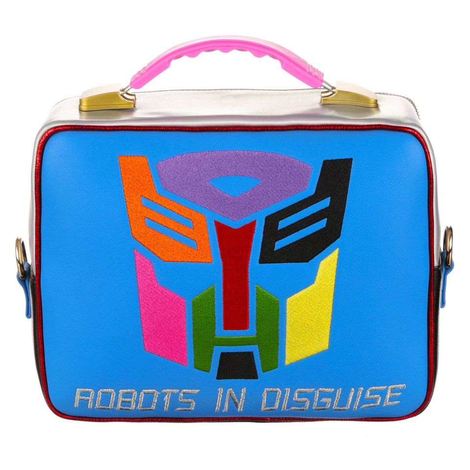 Irregular Choice Womens Transformers Mix Tape in Disguise Bag - Silver / Blue