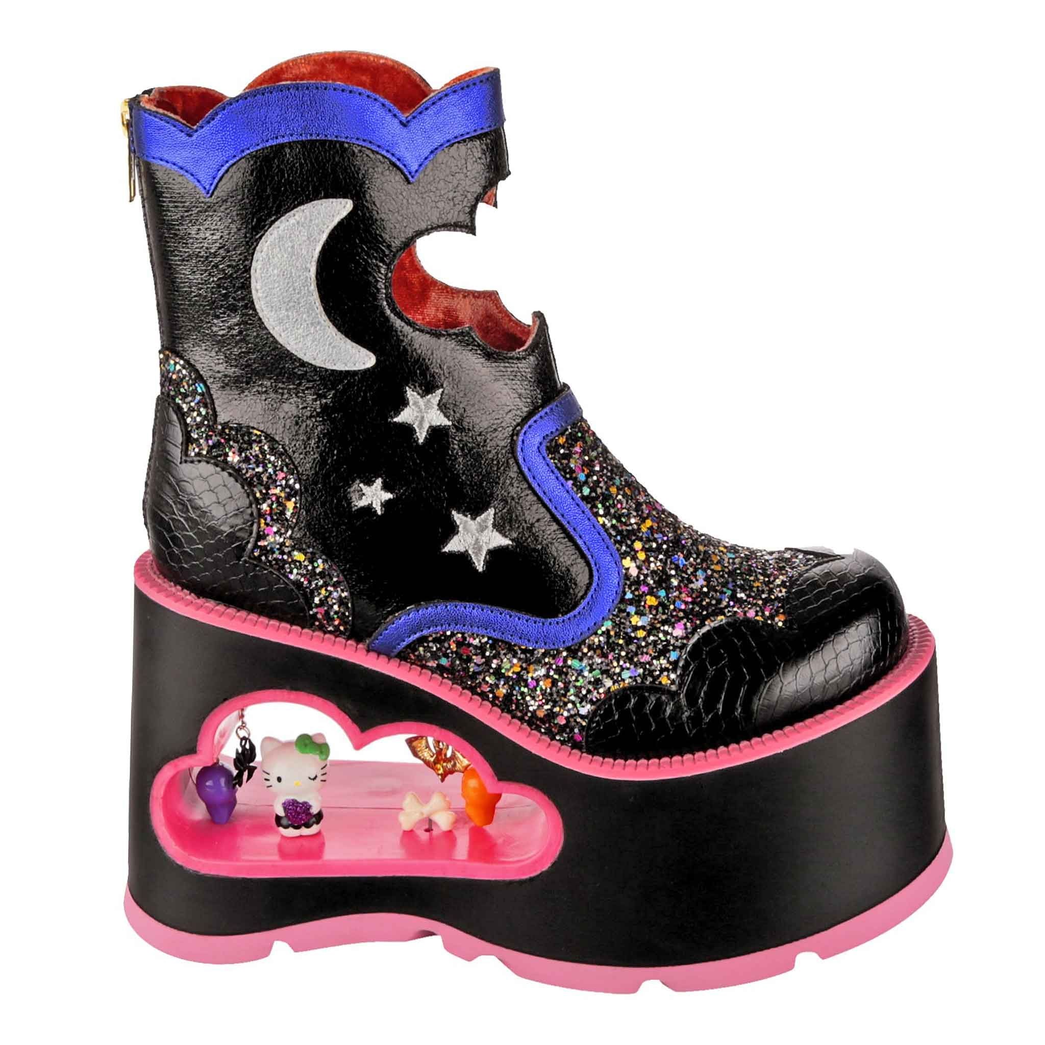 Irregular Choice Womens Hello Kitty Halloween Kitty Cavern Boots - Black