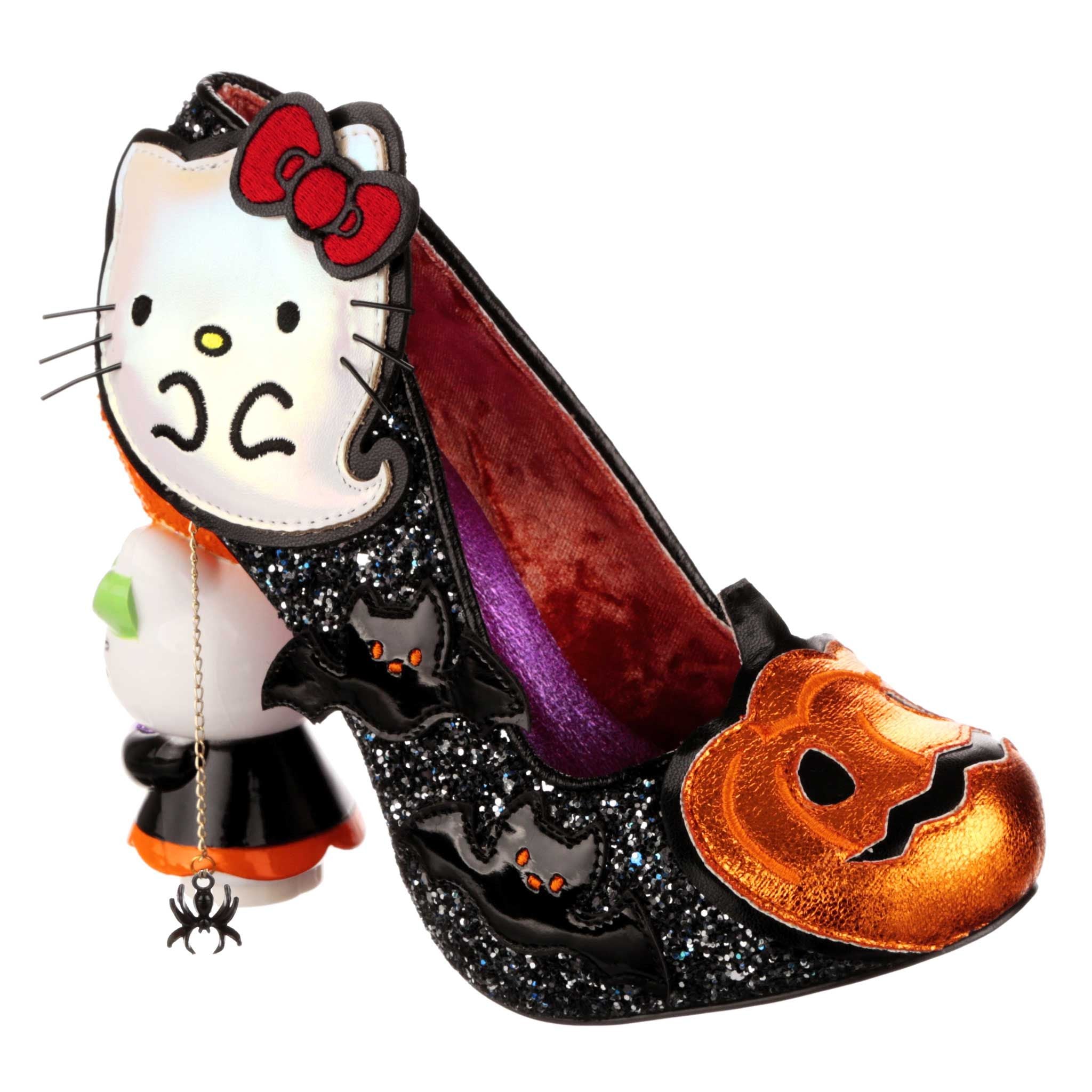 Irregular Choice Womens Hello Kitty Halloween Pumpkin Kitty High Heel - Black