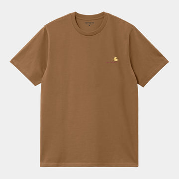 Carhartt WIP Mens Short Sleeved American Script T-Shirt - Hamilton Brown