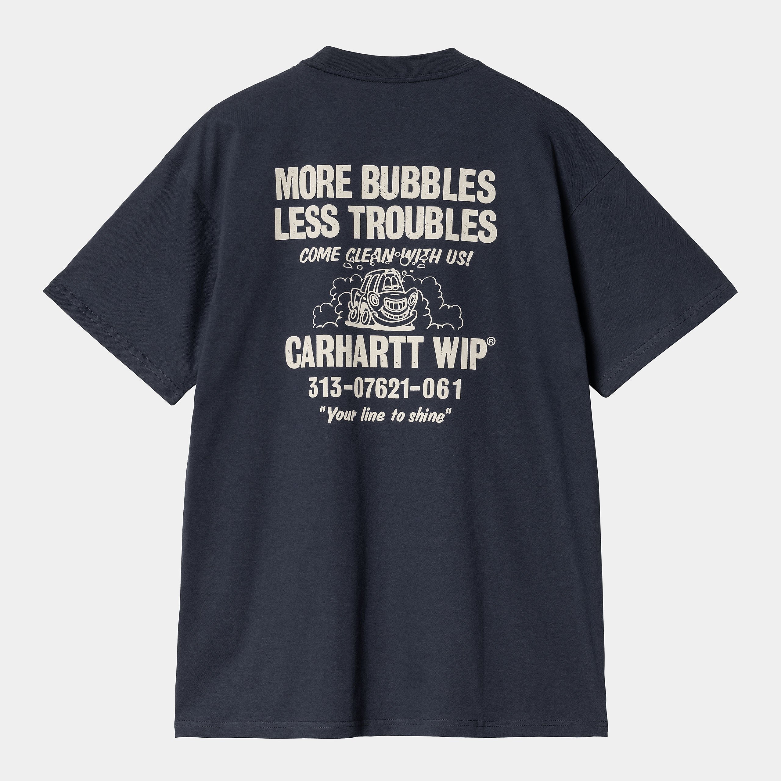 Carhartt WIP Mens Short Sleeve Less Troubles T-Shirt - Navy
