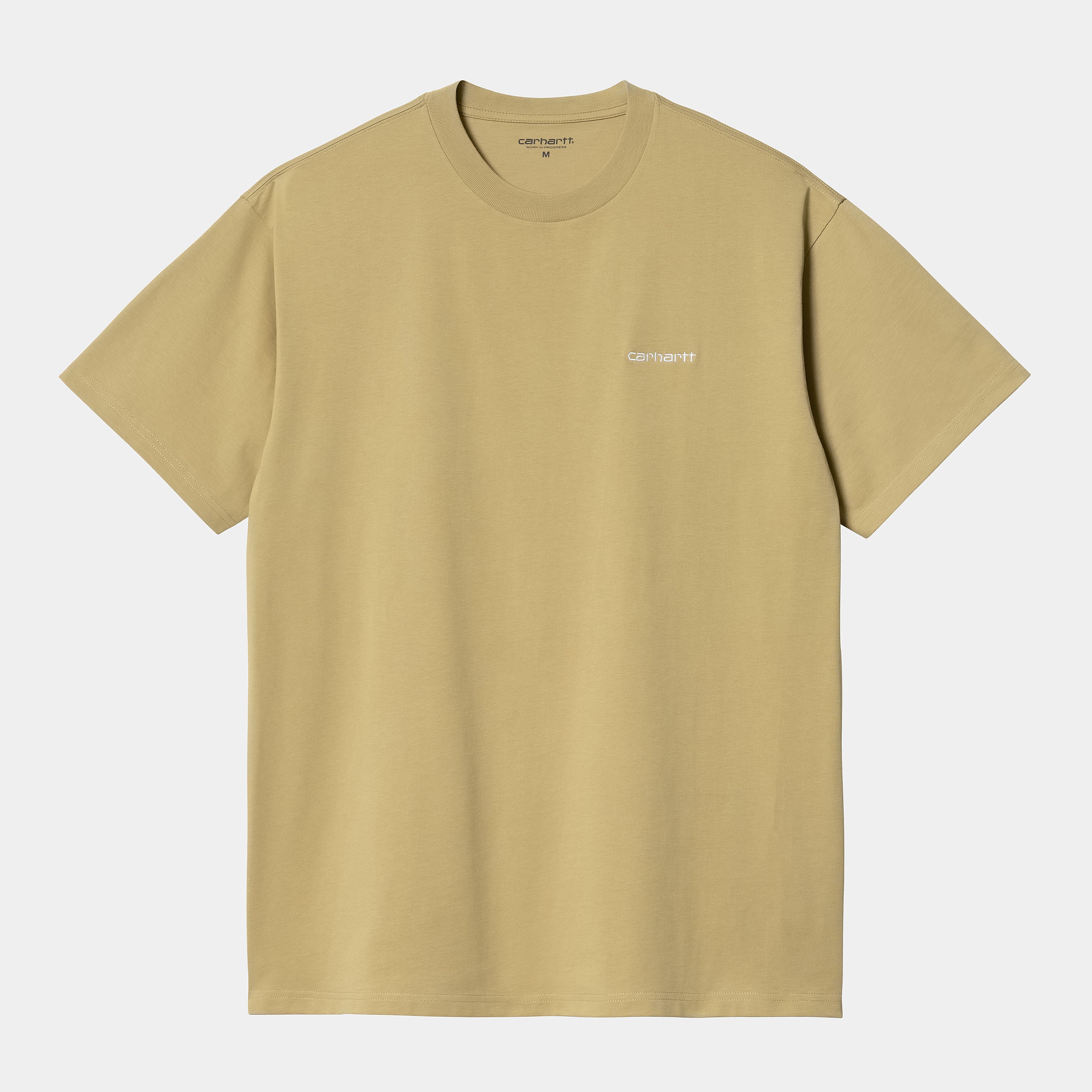 Carhartt WIP Mens Script Embroidery Short Sleeve T-Shirt - Agate