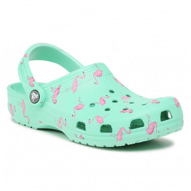 Crocs Unisex Classic Vacay Vibes Clog - Neo Mint / Flamingo
