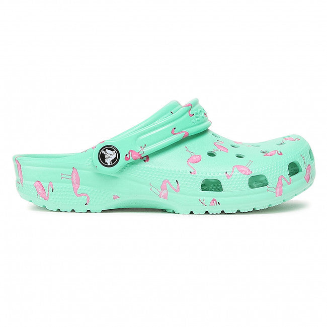 Crocs Unisex Classic Vacay Vibes Clog - Neo Mint / Flamingo