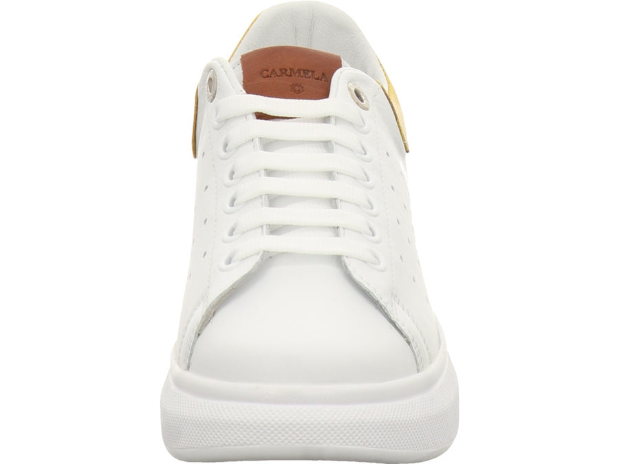 Carmela Womens Leather Platform Trainers - White
