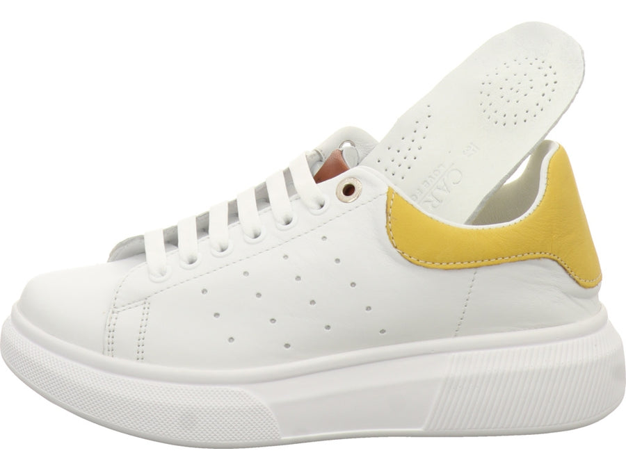 Carmela Womens Leather Platform Trainers - White