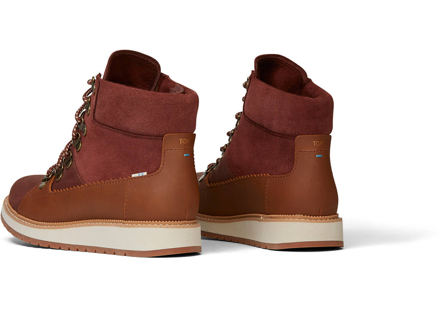 TOMS Womens Mesa Waterproof Leather Boots - Brown