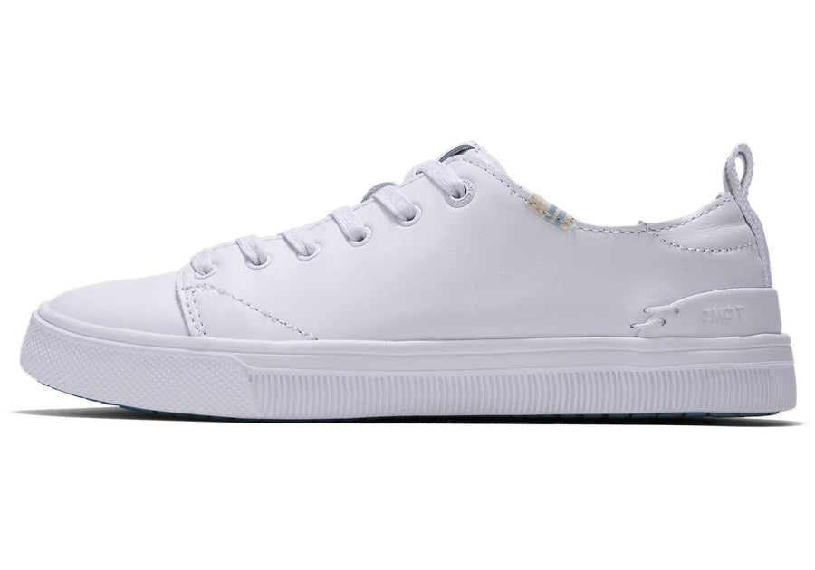 TOMS Mens Travel Lite Leather Trainers - White