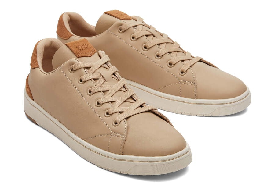 TOMS Mens TRVL Lite 2.0 Leather Trainers - Oatmeal