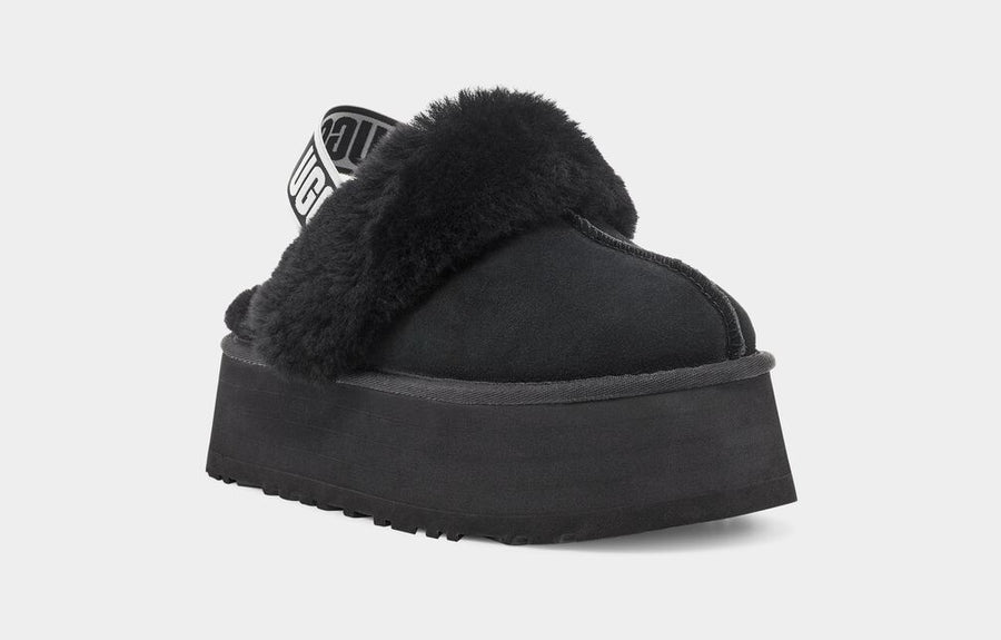 UGG Womens Funkette Slippers - Black