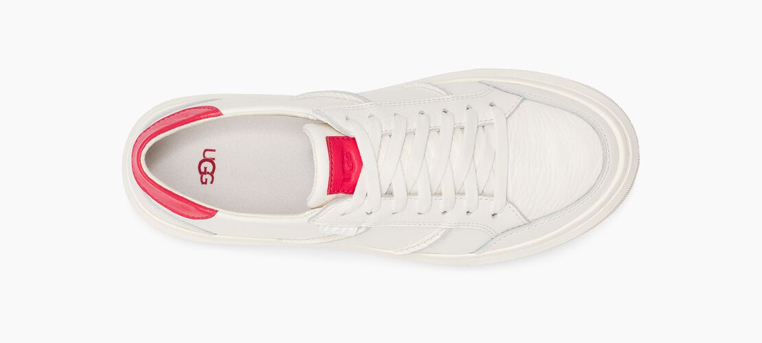 UGG Womens Alameda Lace Trainers - White / Red - The Foot Factory