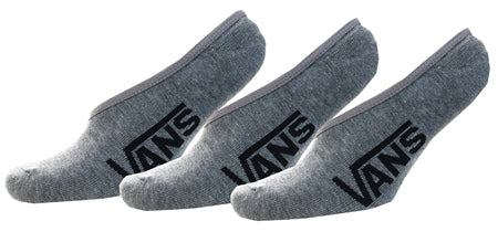 VANS Mens No Show Socks (3 Pack) - Grey - The Foot Factory