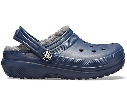 Crocs Kids Classic Lined Clogs - Navy / Charcoal