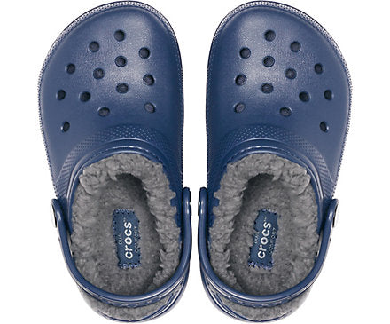 Crocs Kids Classic Lined Clogs - Navy / Charcoal