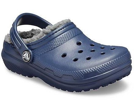 Crocs Kids Classic Lined Clogs - Navy / Charcoal