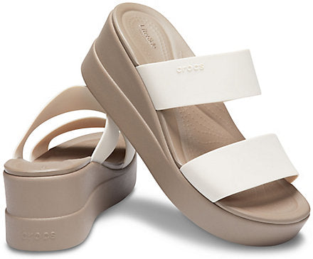 Crocs Womens Classic Brooklyn Mid Wedge - Stucco Mushroom