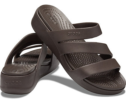 Crocs Womens Monterey Strappy Wedge - Espresso