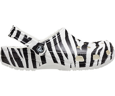 Crocs Unisex Classic Animal Print Clog - Zebra