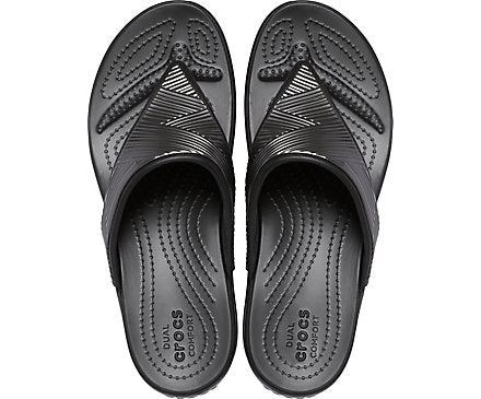 Crocs Womens Classic Monterey Metallic Wedge - Black