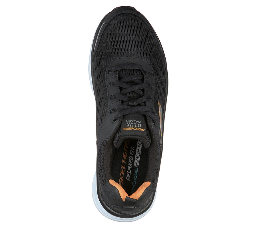 Skechers Mens D'Lux Walker Shoes - Black / Orange