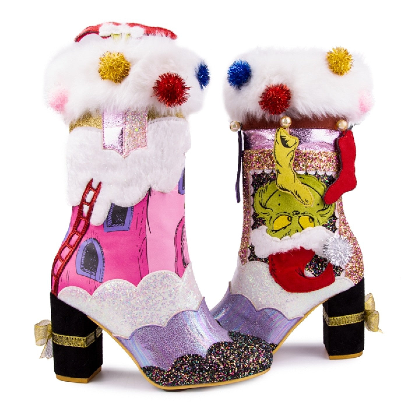 Irregular Choice Womens The Grinch I'm Here For The Presents Boot