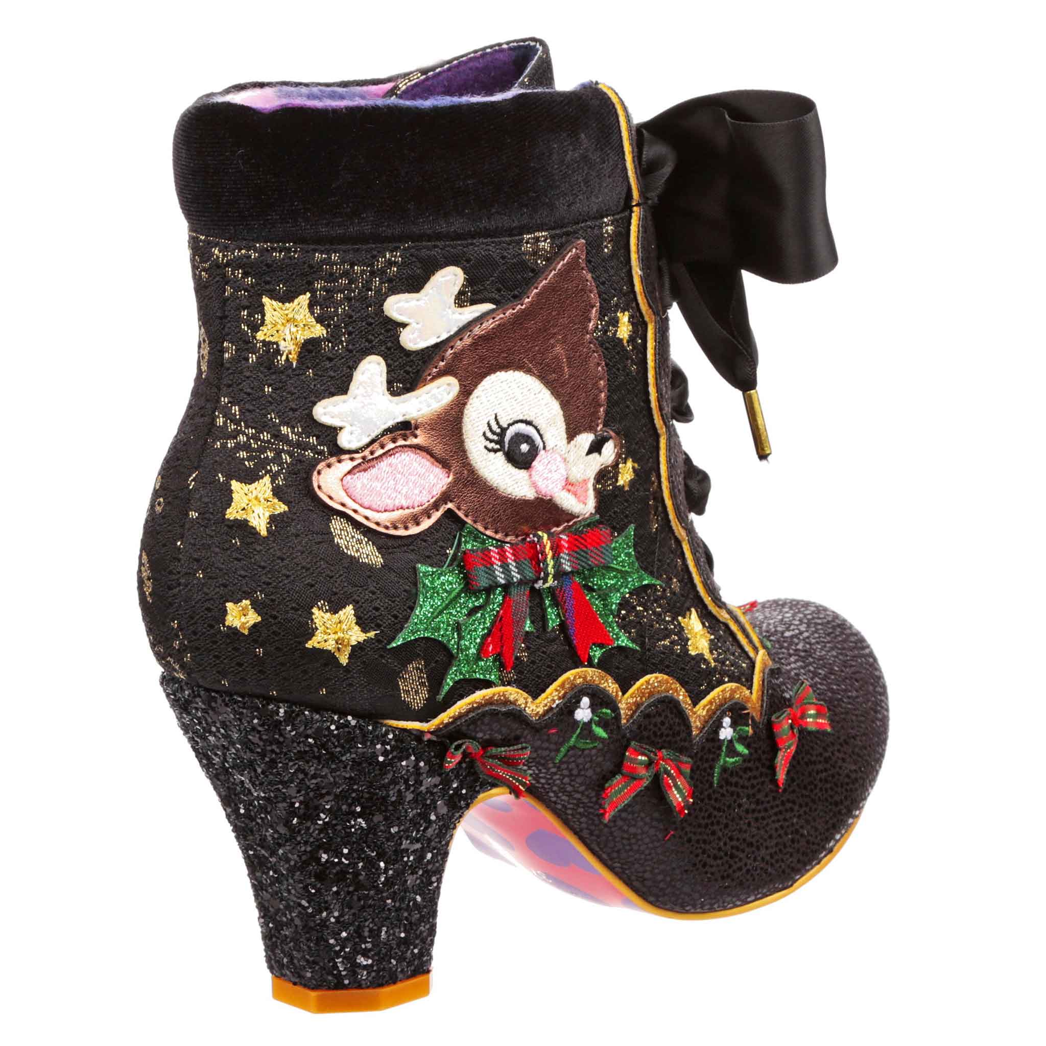 Irregular Choice Womens Reindeer Ride High Heel - Black