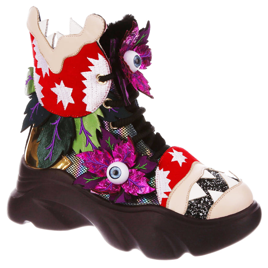 Irregular Choice - Goulish Garden High Top Trainers - Petrol