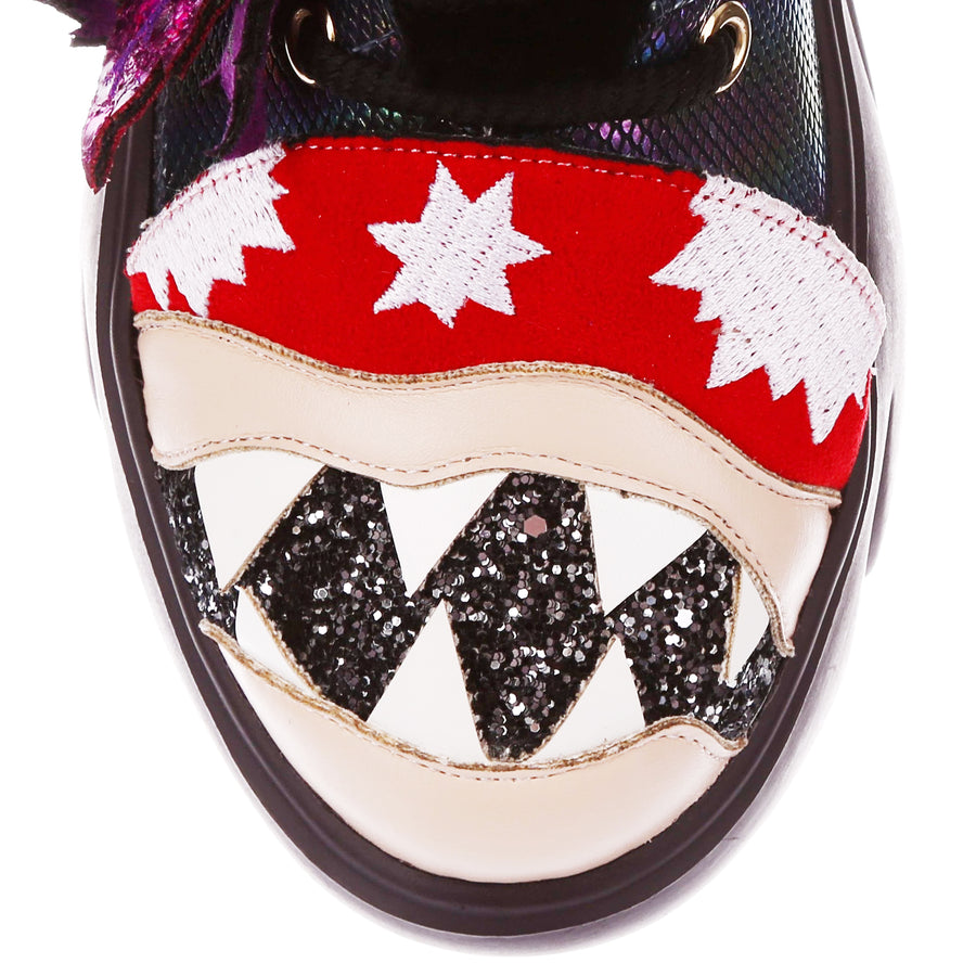 Irregular Choice - Goulish Garden High Top Trainers - Petrol