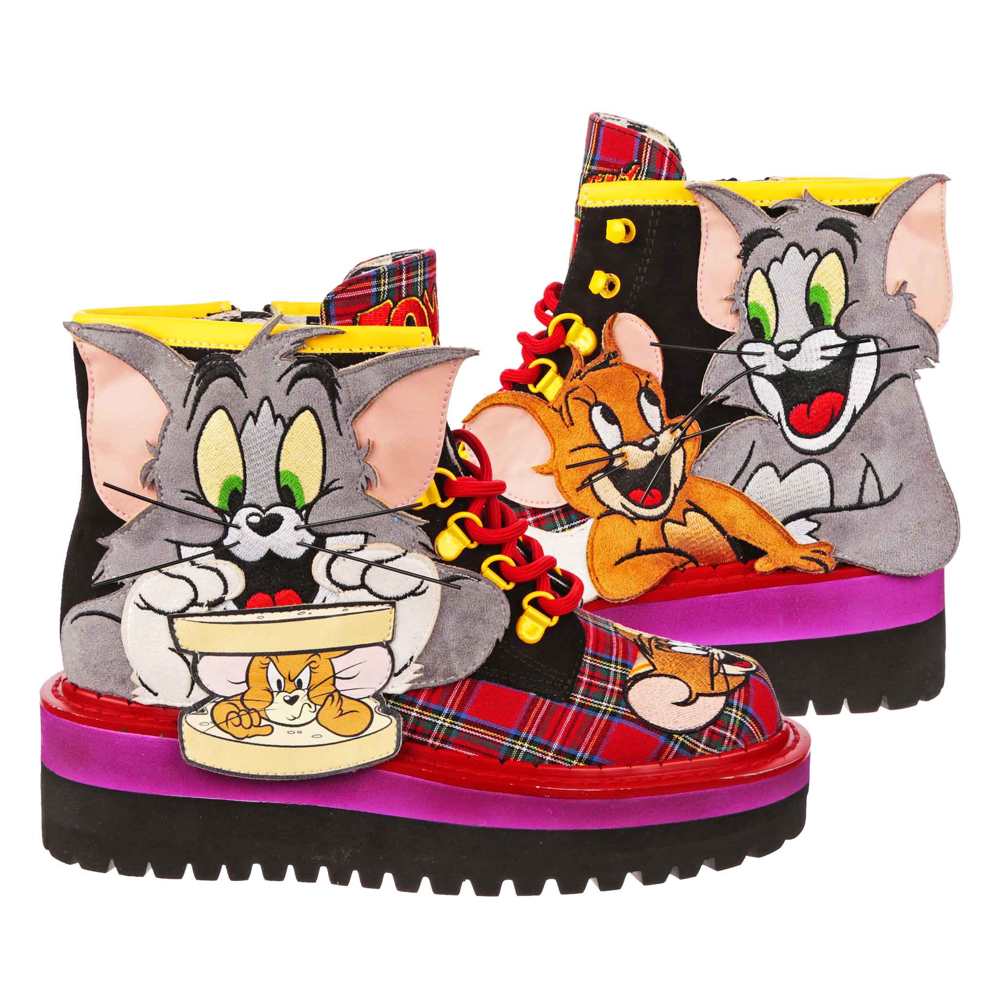 Irregular Choice Womens Tom & Jerry Mouse Sandwich Boots - The Foot Factory