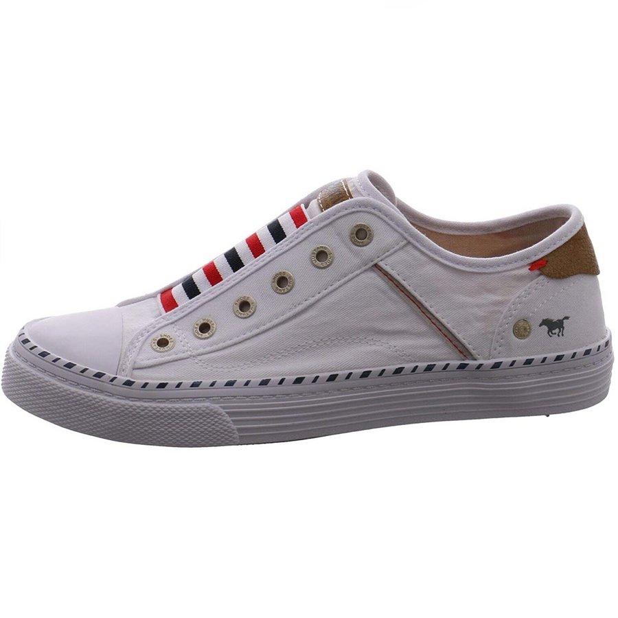 Mustang - Women's Laceless Trainer - White / Red / Blue