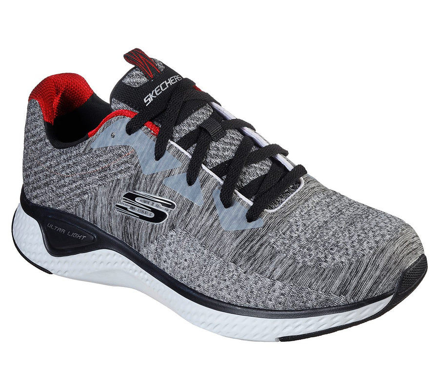 Skechers Mens Solar Fuse Trainers - Grey / Red