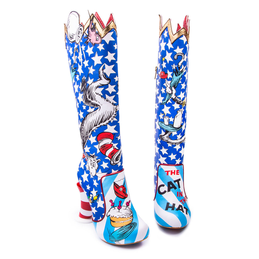 Irregular Choice Womens The Cat In The Hat Tall Boot