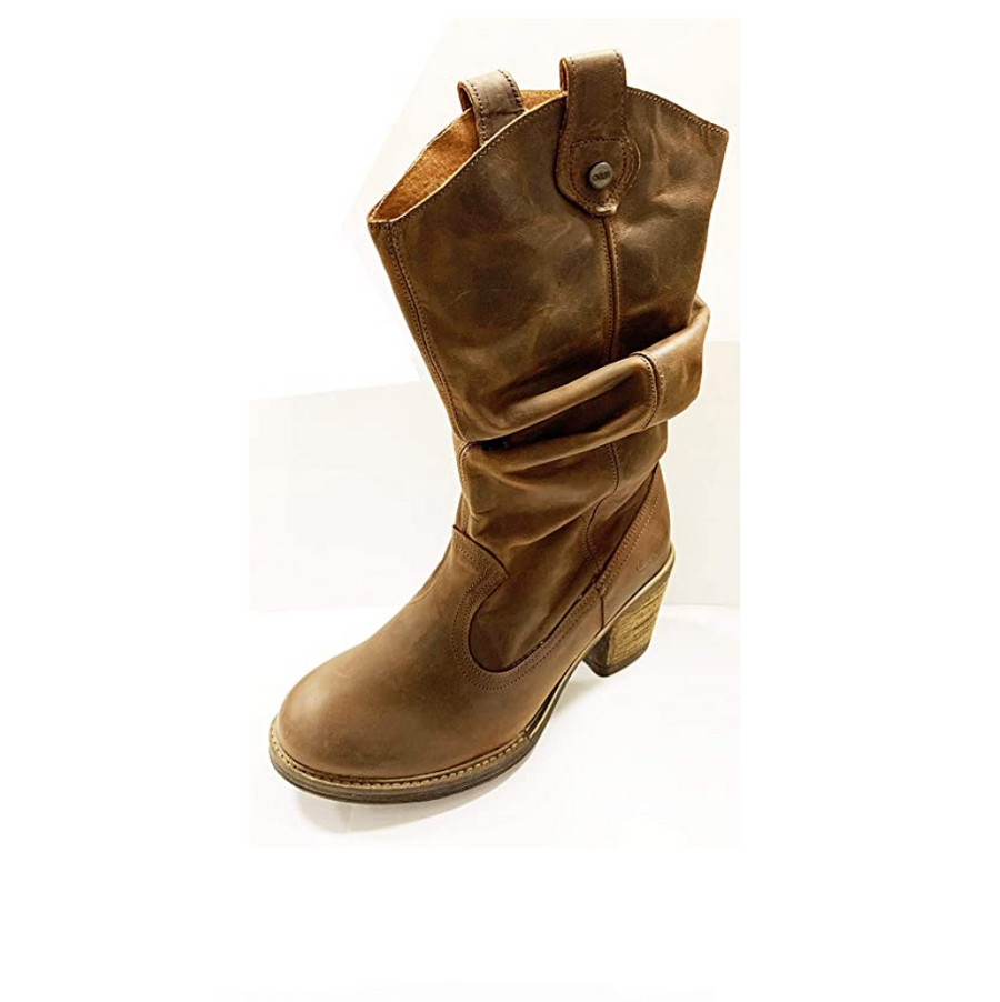 Oak & Hyde Womens Westwood Mid Leather Boot - Dark Brown - The Foot Factory