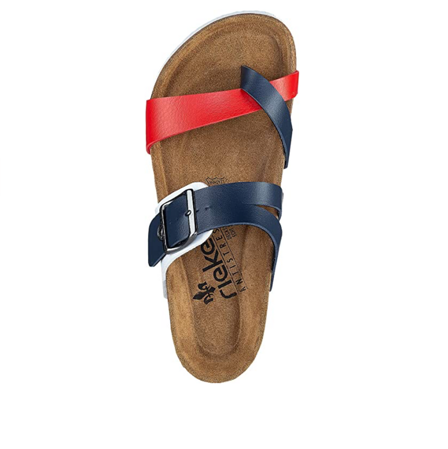 Rieker Womens Fashion Sandals - Red / Blue