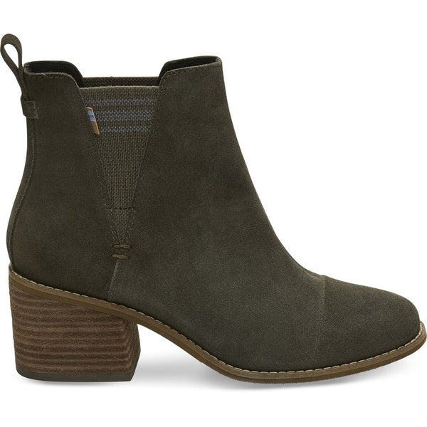 TOMS Womens Esme Suede Chelsea Boots - Tarmac Olive