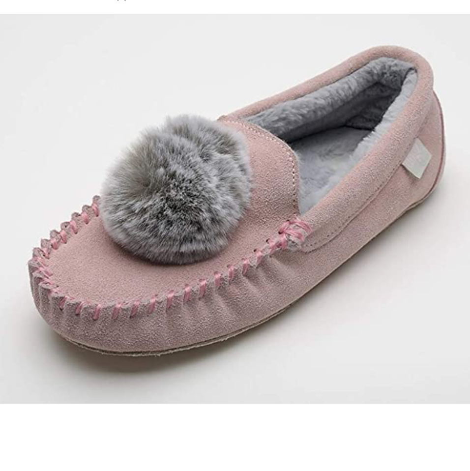 Pink Lazy Dogz Slippers Lazy Dogz Bessie Moccasin Slippers Pink