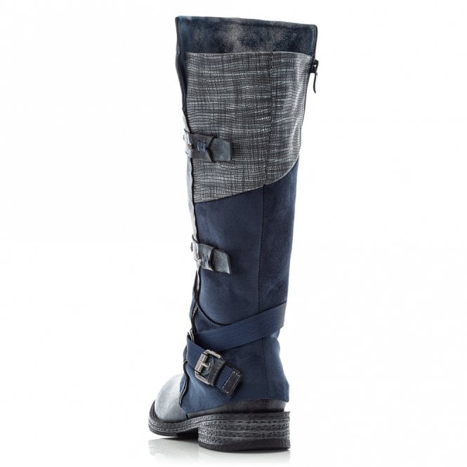 Rieker Womens Knee Length Boot - Blue / Grey