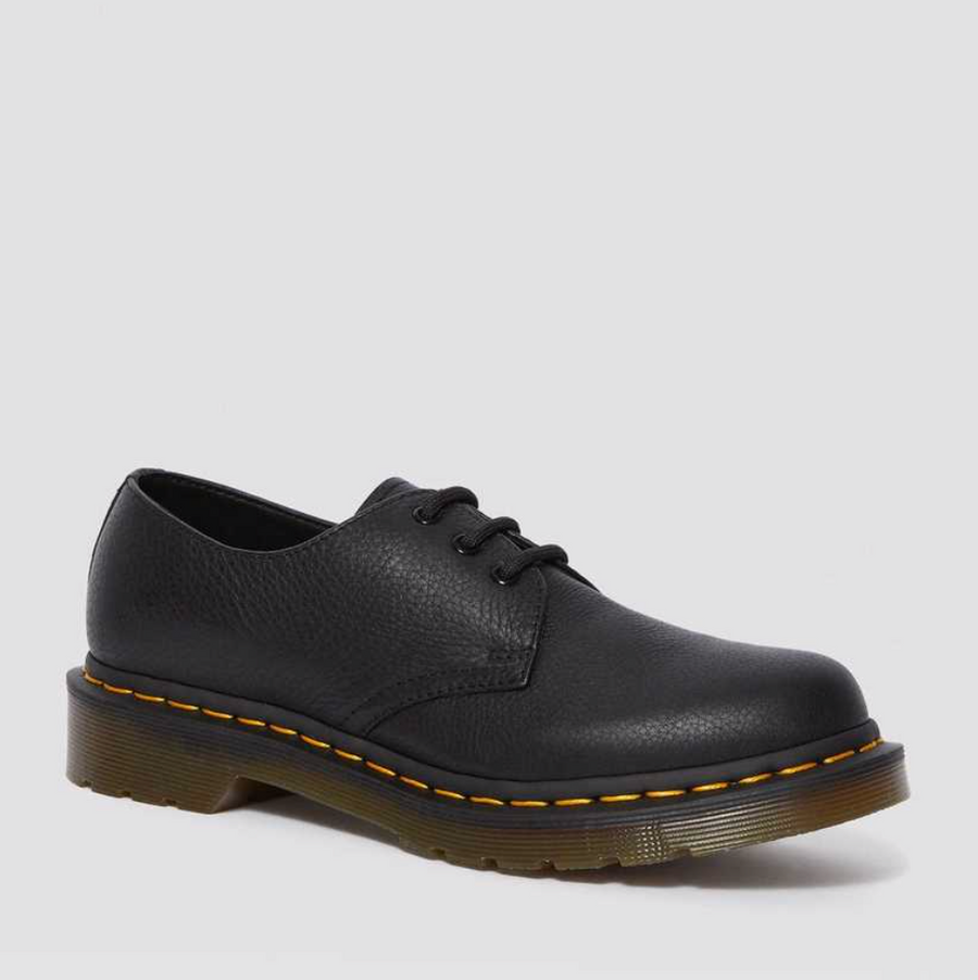 Dr Martens Unisex 1461 Virginia Leather Shoes - Black