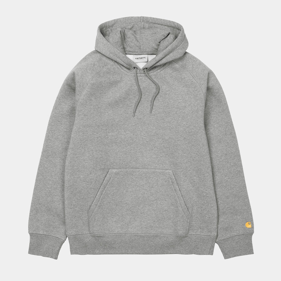 Carhartt Mens Chase Hoodie - Grey Heather / Gold