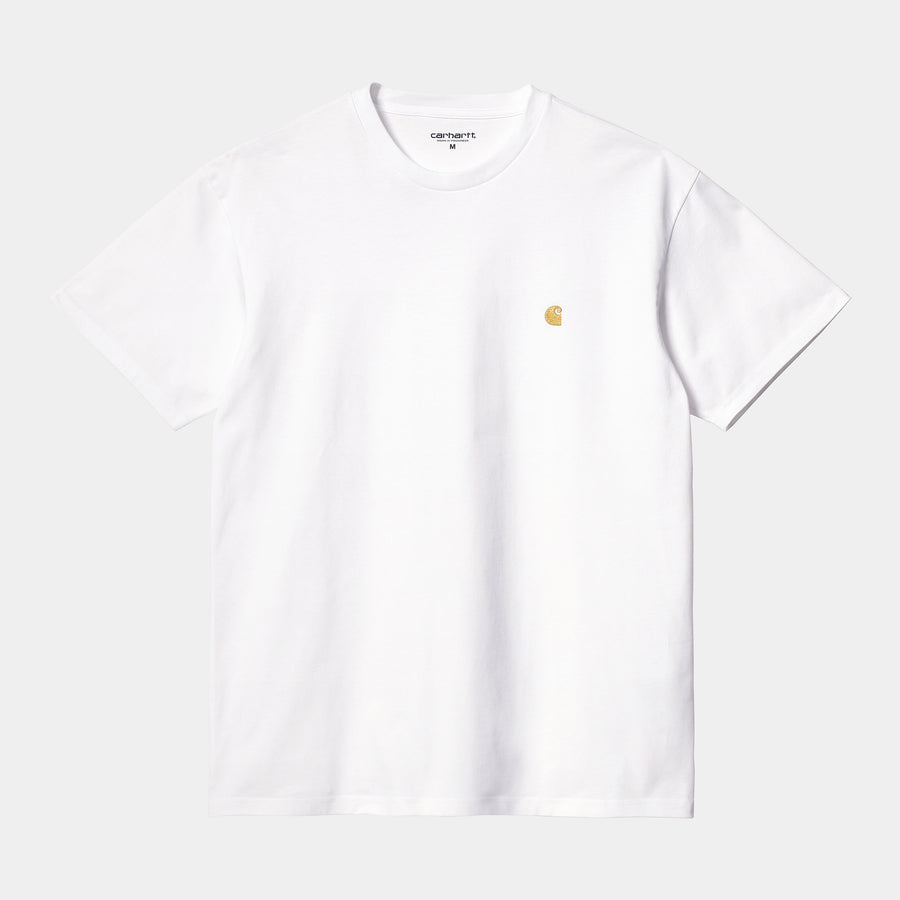Carhartt Mens Chase Short Sleeve T-Shirt - White / Gold