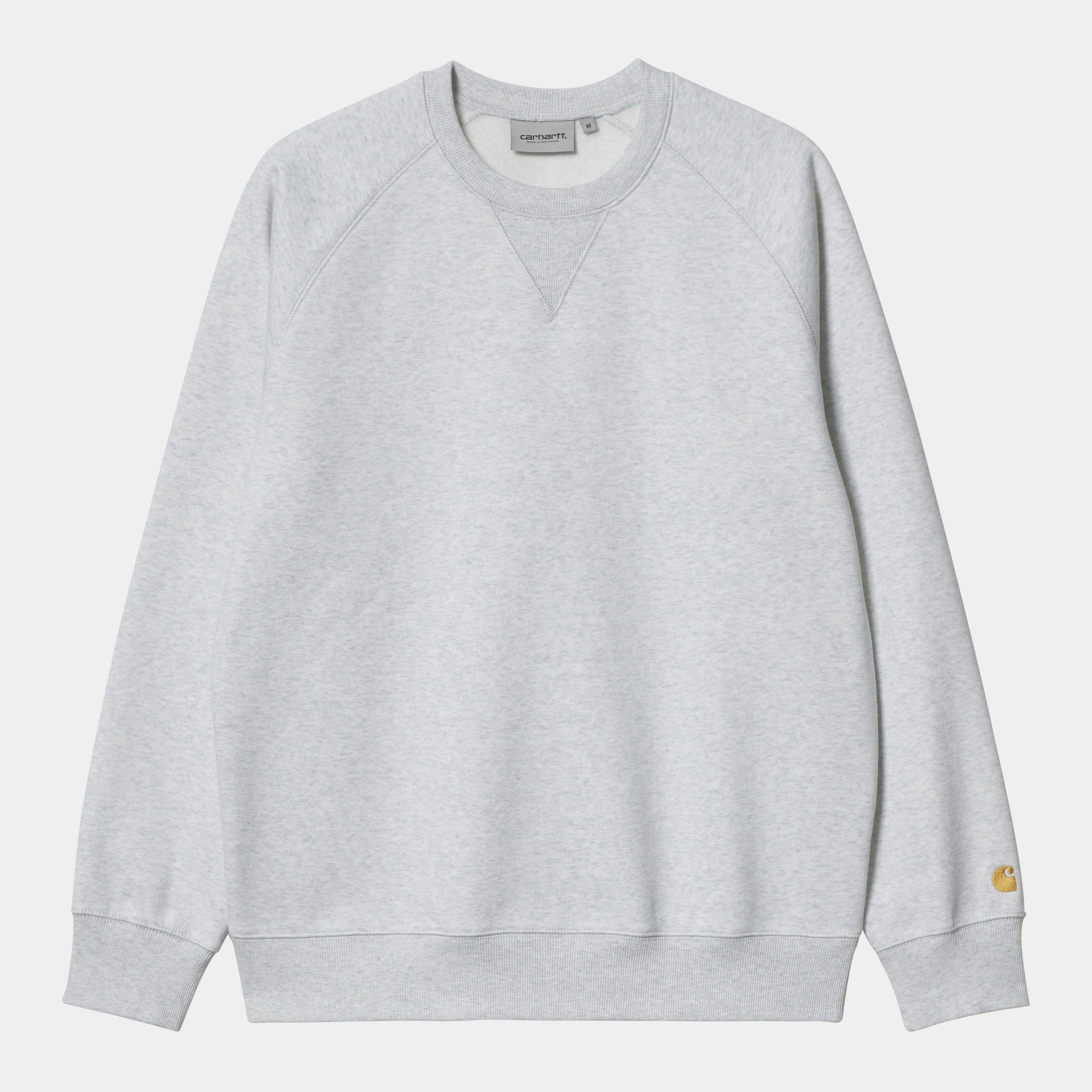 Carhartt Mens Chase Sweat Top - Ash Heather / Gold