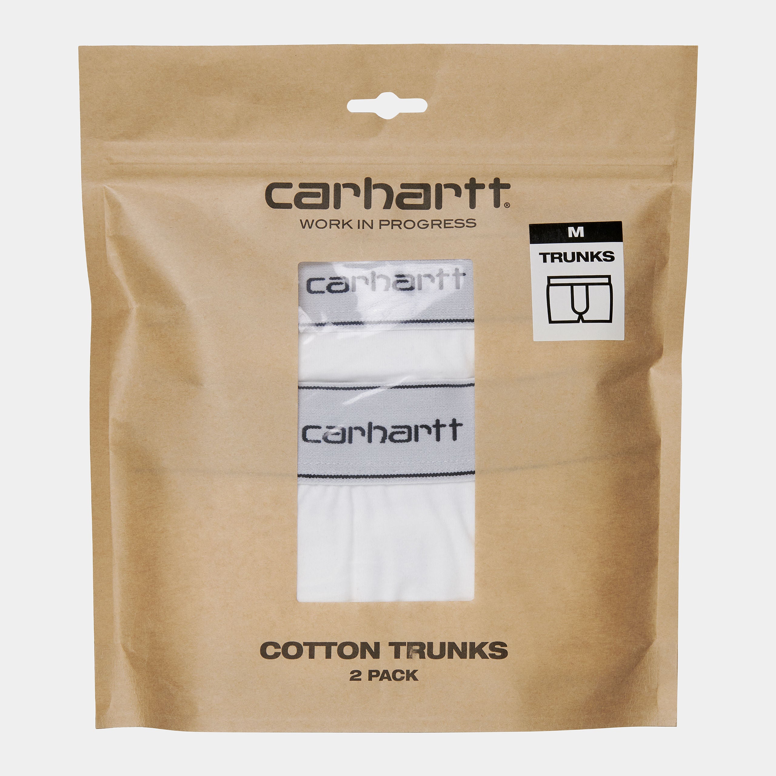 Carhartt Mens Cotton Trunks (2 Pack) - White